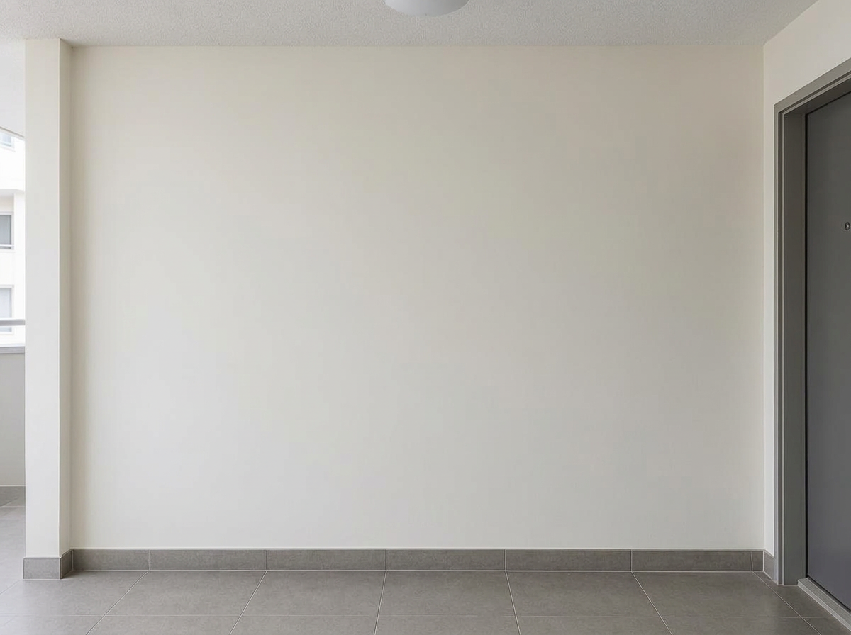 Parede depois do reparo de fissuras
