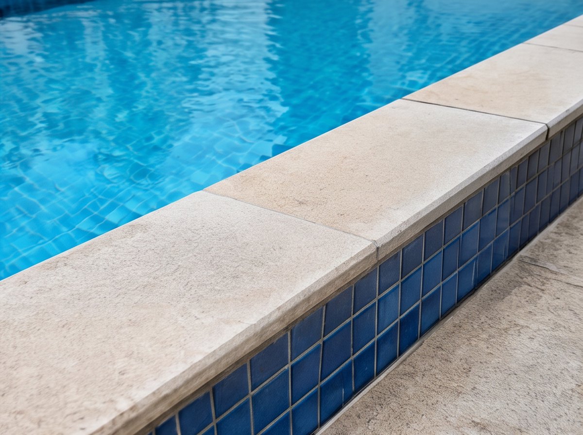 Borda da piscina depois do serviço