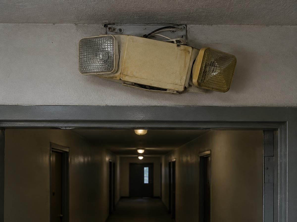 Iluminação de emergência antes da troca
