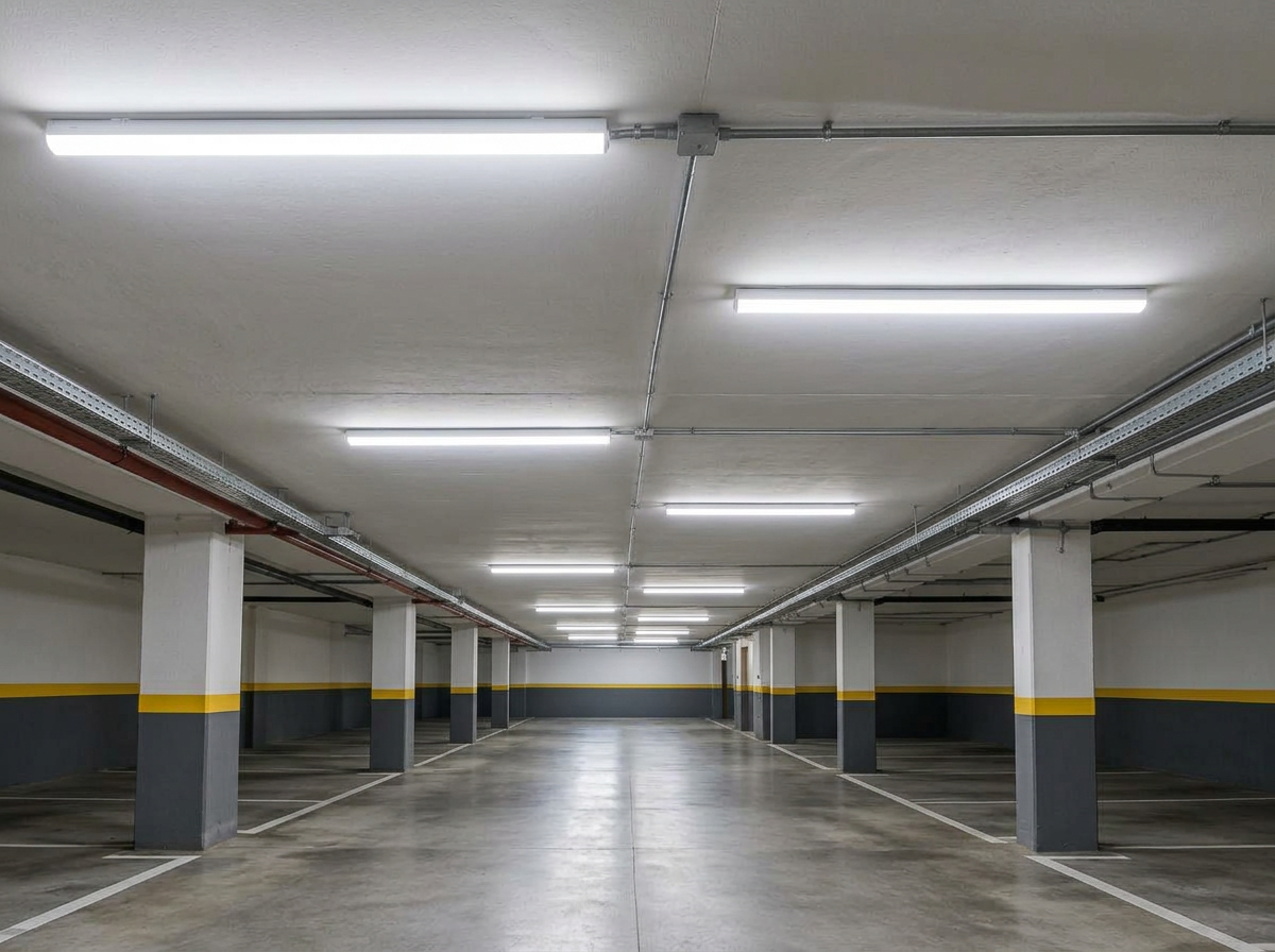 Iluminação de garagem depois da modernização