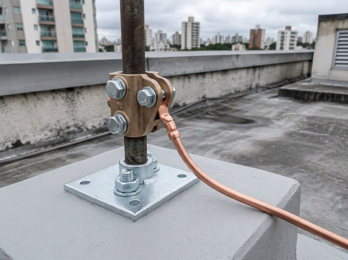 Conexão de SPDA depois da manutenção