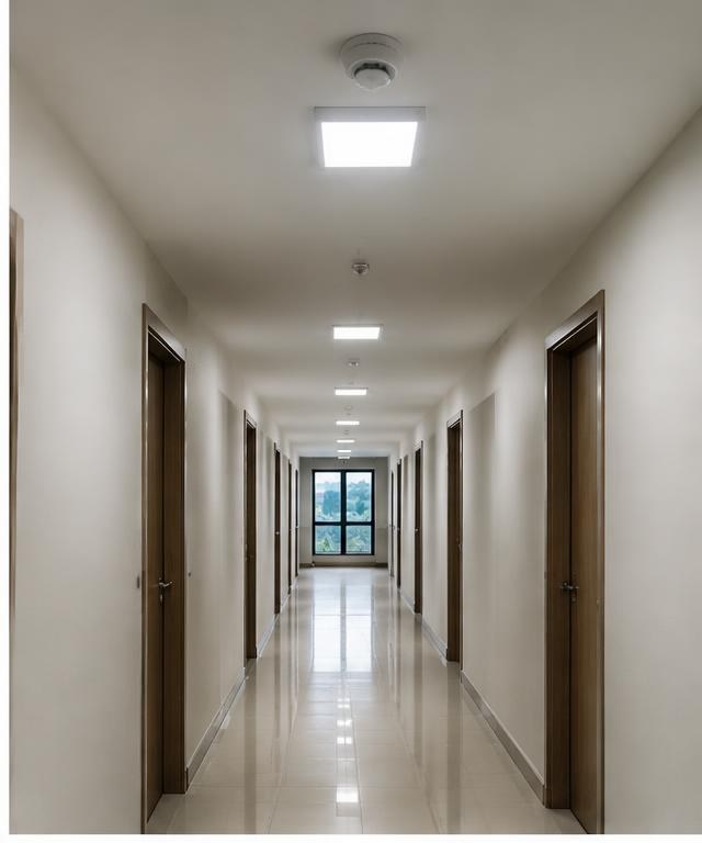 Depois — luminária de corredor danificada