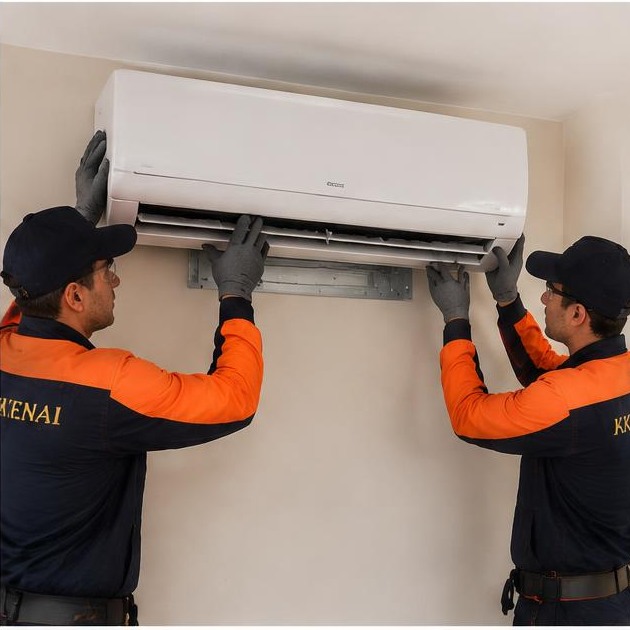 Equipe AuditControl instalando aparelho split