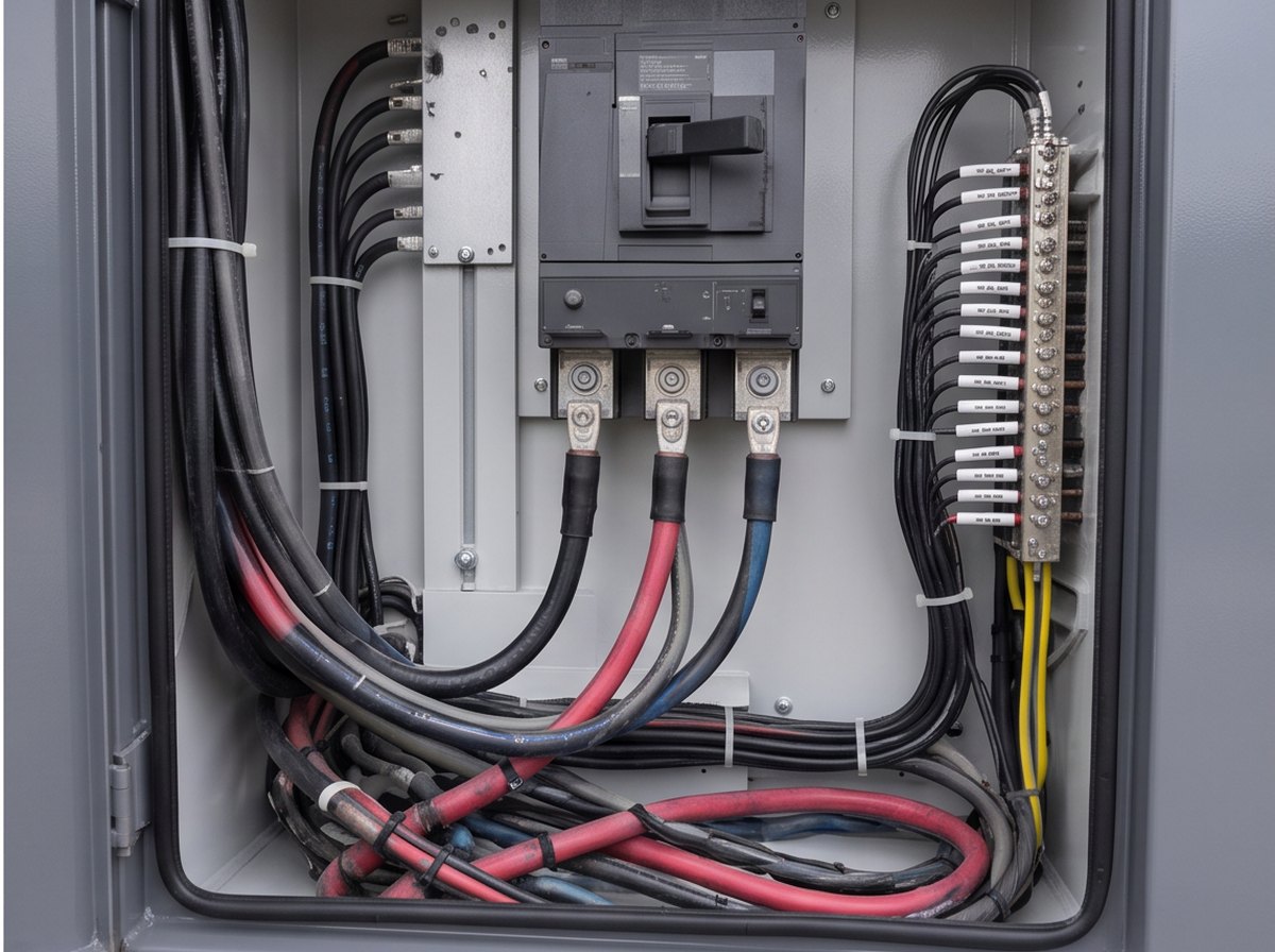 Quadro de disjuntores depois do serviço