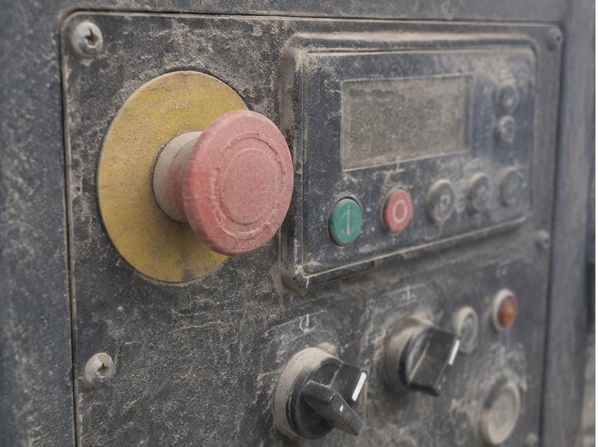 Painel de emergência antes do serviço