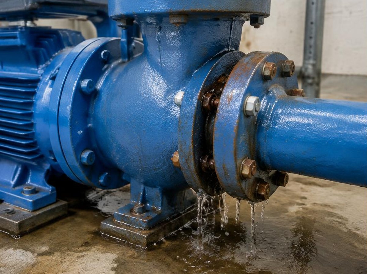 Flange da bomba antes do serviço