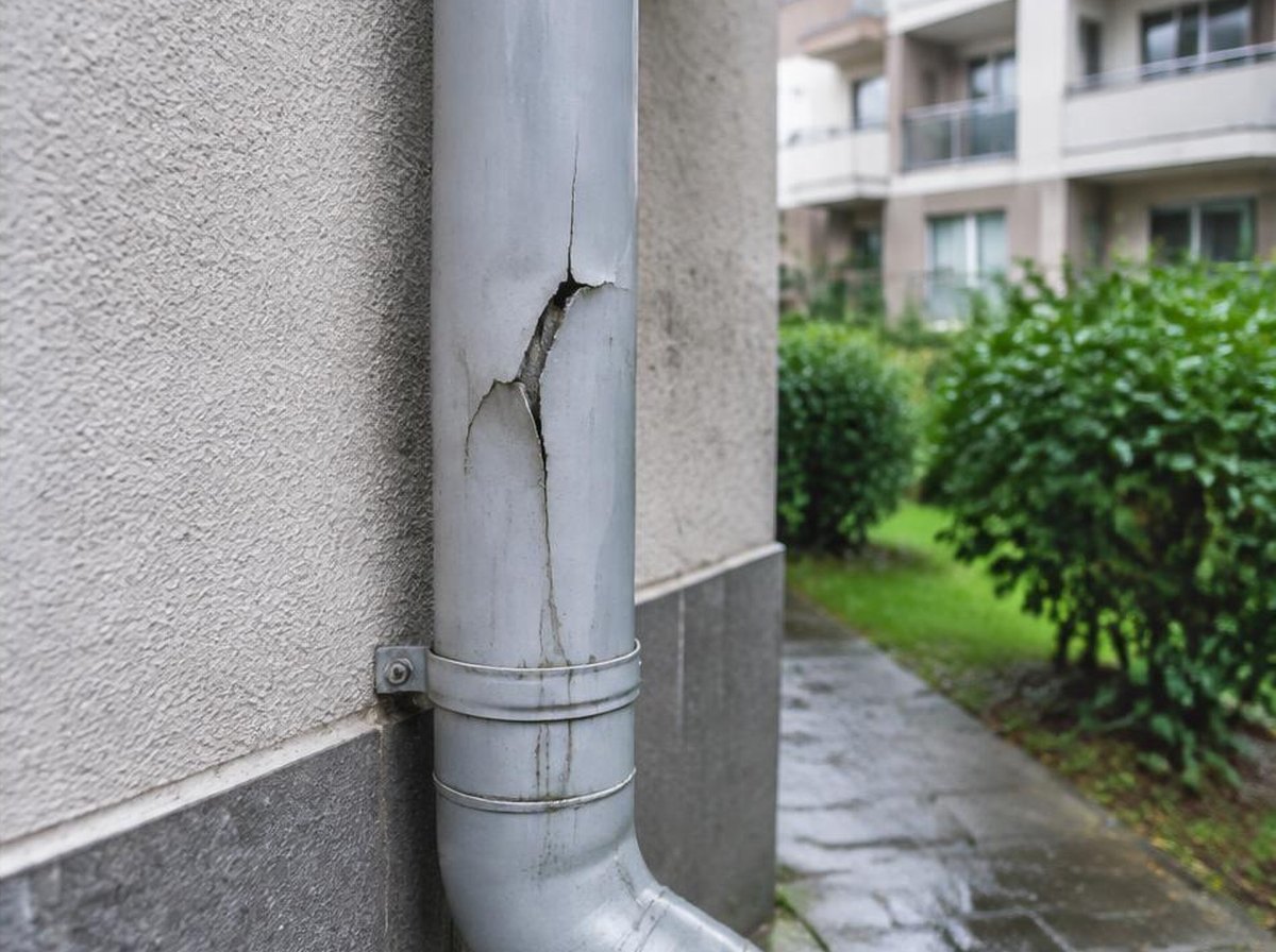 Calha pluvial antes do serviço