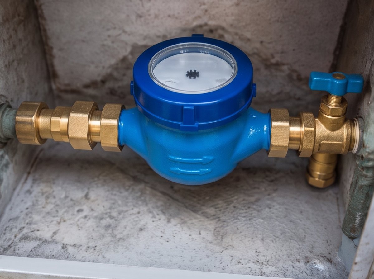 Conjunto do hidrômetro depois do serviço