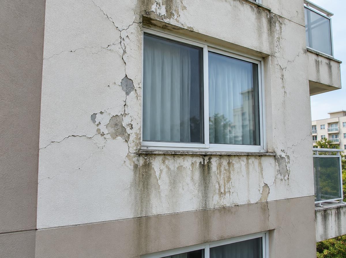 Fachada com anomalias antes da recuperação