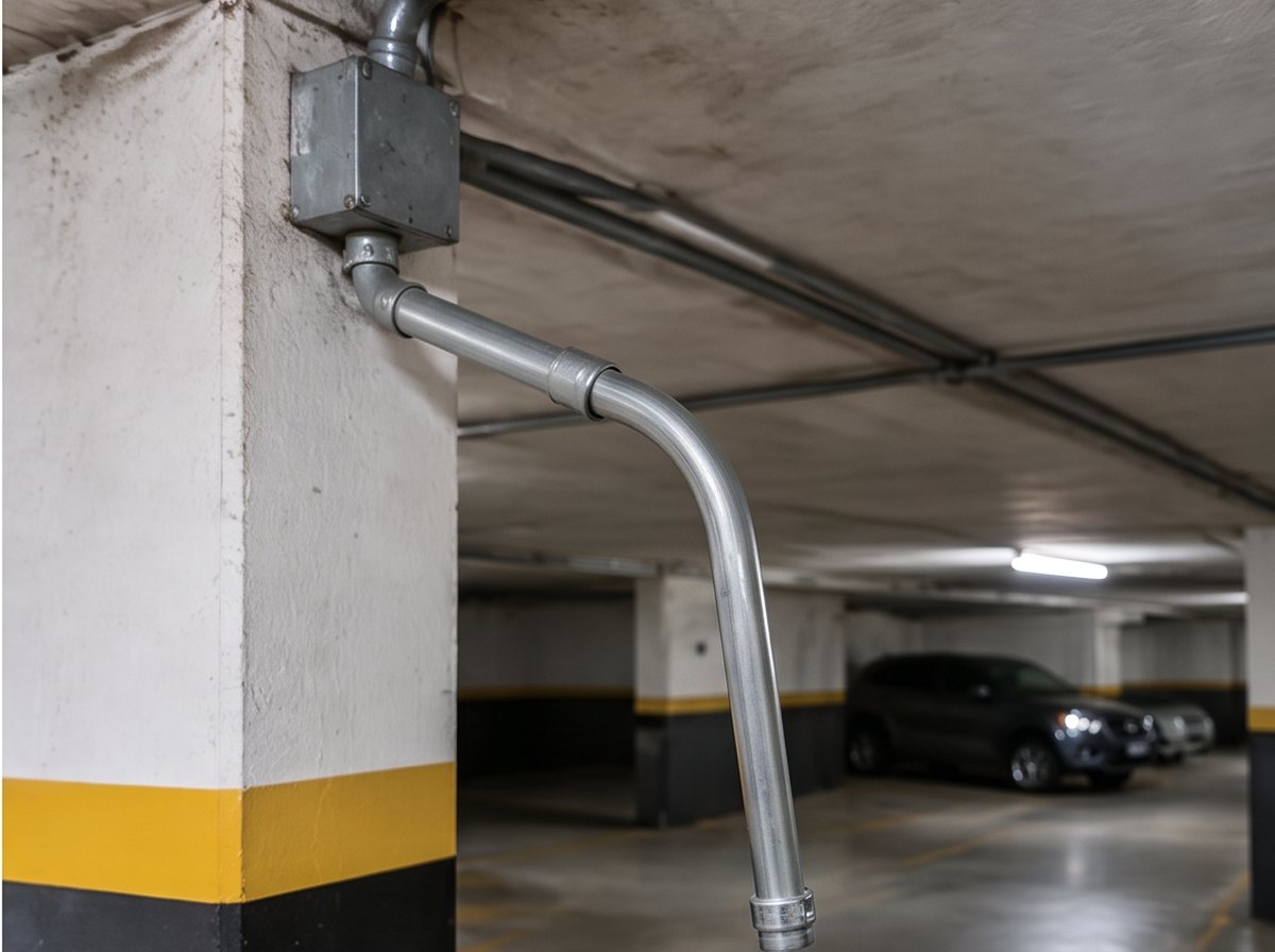Eletroduto da garagem depois do serviço